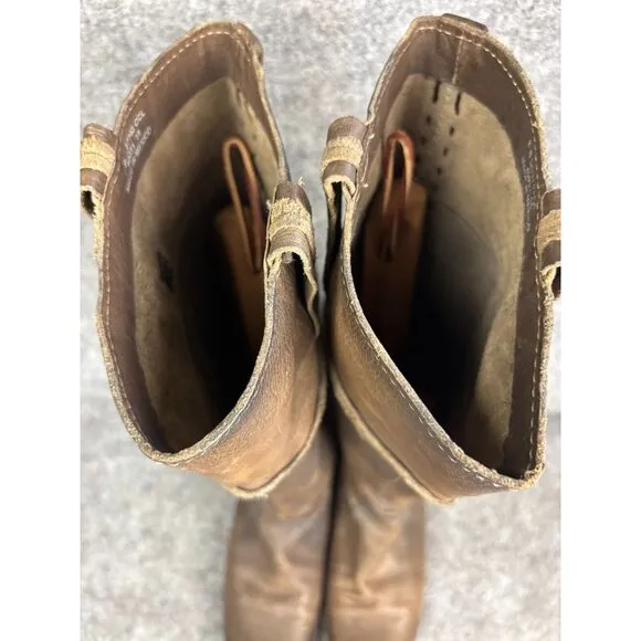 Frye Shirley Artisan Tall Riding Boots Women's 8B Brown Leather Pull On Western