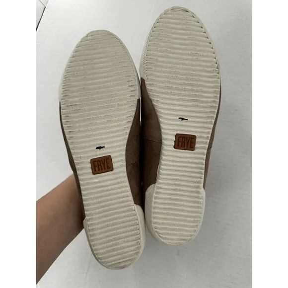 Frye Slip On Sneaker Melanie Sz 8 M Brown Leather Loafer Flats Casual Comfort