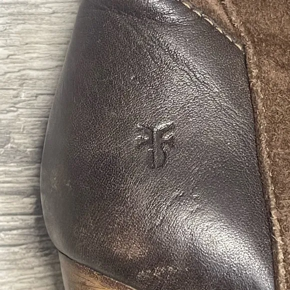 Frye Suede High Heel Riding Boots 8.5 Villager Pull On