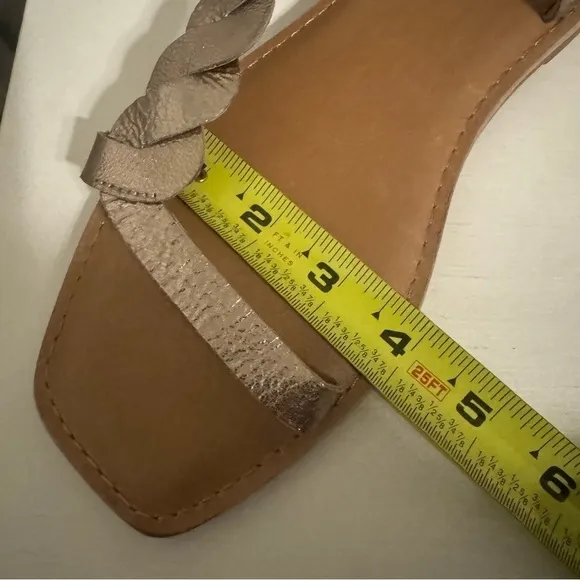 Frye Sydney Braid Sandals Metallic Bronze Leather Size 8.5