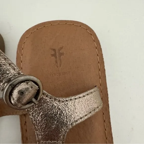 Frye Sydney Braid Sandals Metallic Bronze Leather Size 8.5