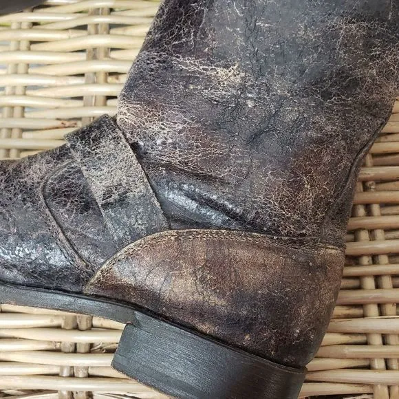 Frye Veronica Distressed Leathrer Boots Brown Size 7