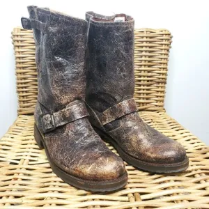 Frye Veronica Distressed Leathrer Boots Brown Size 7