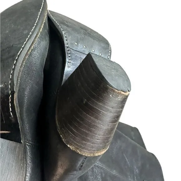 FRYE Womens Black Leather Rory Scrunch Pull On High Heel Boots Size 9B