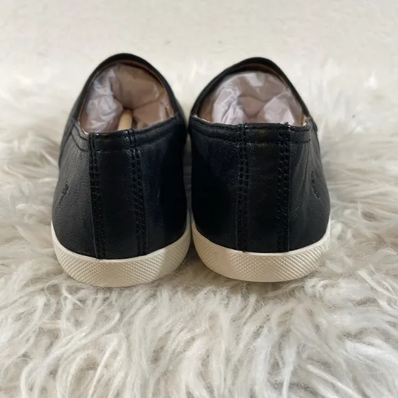 FRYE Women's Melanie Slip On Leather Sneakers Black Size 7.5 NEW