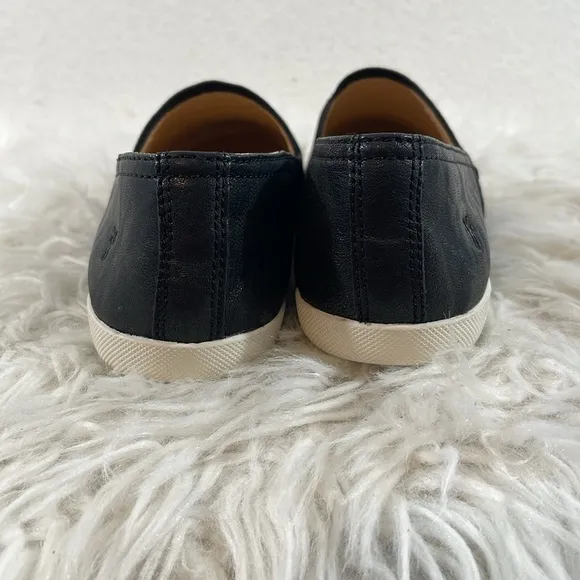 FRYE Women's Melanie Slip On Leather Sneakers Black Size 8 NEW