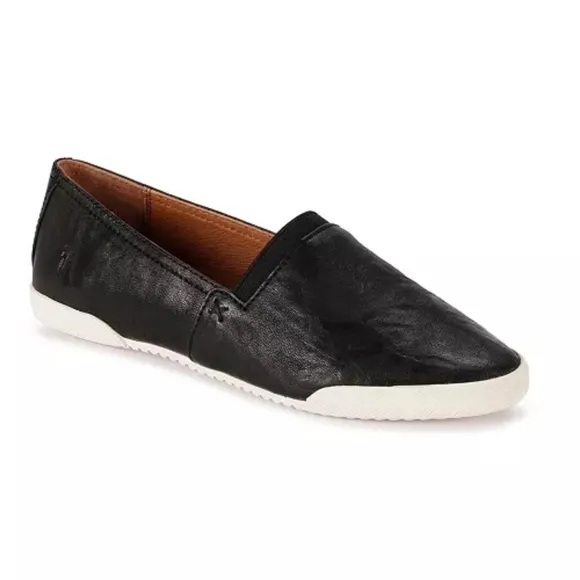 FRYE Women's Melanie Slip On Leather Sneakers Black Size 8 NEW