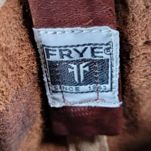 Frye Wyatt Boots Womens Size 6 B Brown Harness Pull On Leather Round Toe