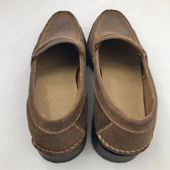 Frye TYLER Brown Leather Classic Penny Loafers in Almond
