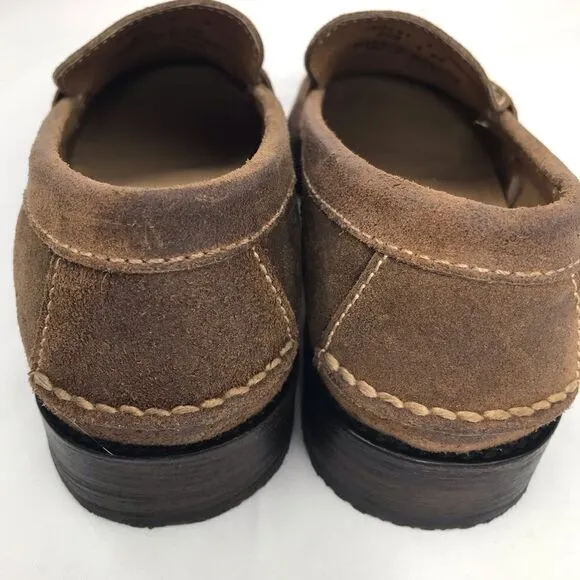 Frye TYLER Brown Leather Classic Penny Loafers in Almond
