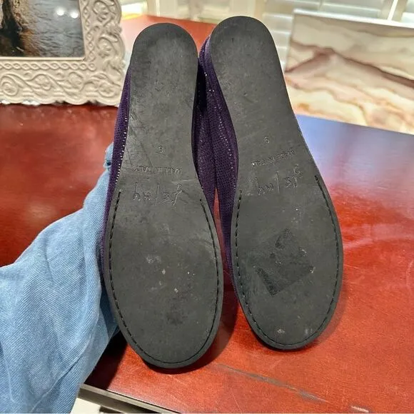 FS/NY Zeppa Purple Leather Shimmery Flats Size 9