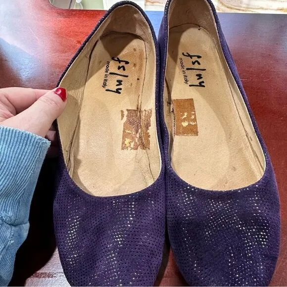 FS/NY Zeppa Purple Leather Shimmery Flats Size 9