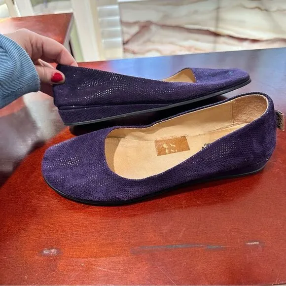 FS/NY Zeppa Purple Leather Shimmery Flats Size 9