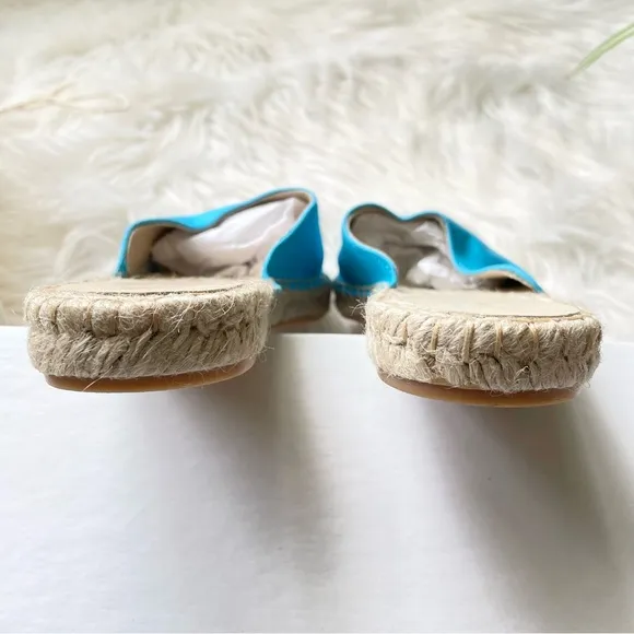 GANNI Embroidered canvas espadrille nautical beach slippers Slip On Sandals