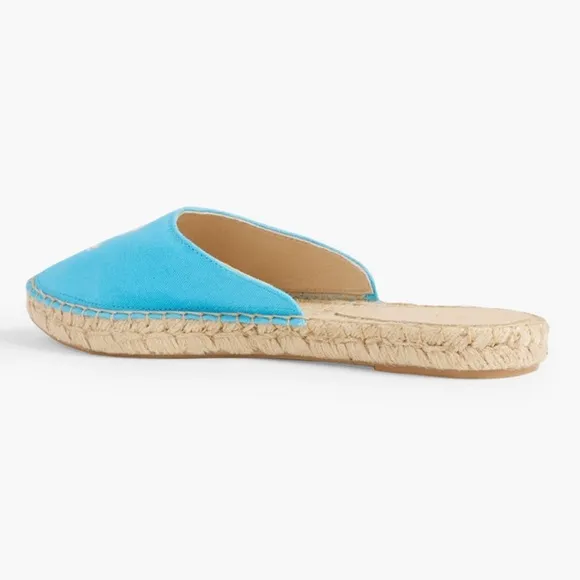 GANNI Embroidered canvas espadrille nautical beach slippers Slip On Sandals