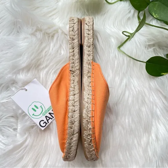 GANNI Embroidered canvas espadrille slippers Slip On Sandals