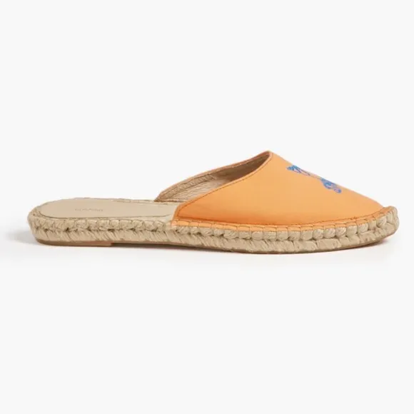 GANNI Embroidered canvas espadrille slippers Slip On Sandals