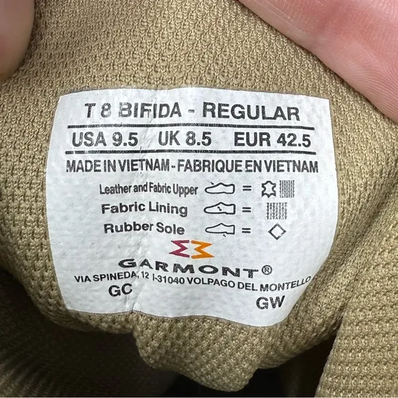 Garmont Men's Size 9.5 T8 Bifida Coyote Brown Military Boots