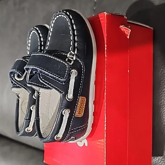GARVALIN 50 aniversario Boys Shoe Navy Blue Leather Size 21
