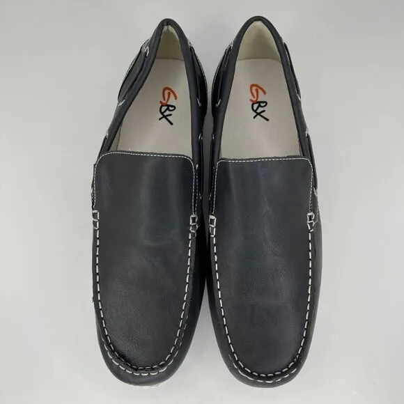 Gbx Mens 134893 Ludlam Black Fabric Moc Toe Slip On Size 13M Loafers
