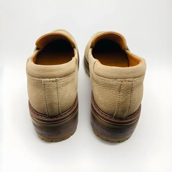 Gentle Souls by Kenneth Cole Brenda Lug Loafer Suede Leather Mushroom Tan 6M