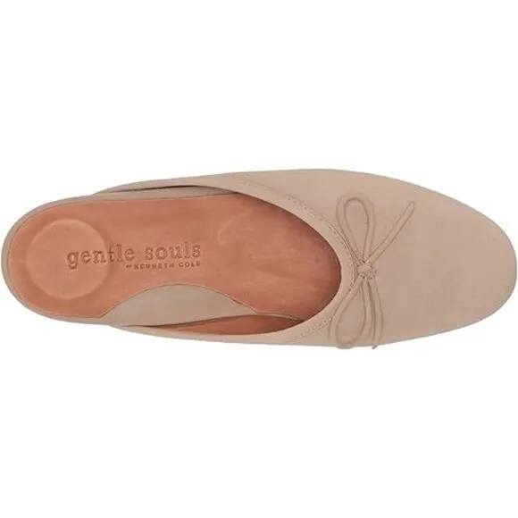 Gentle Souls by Kenneth Cole Women's Eugene Bow Slide Mules Flats Mushroom 6.5M