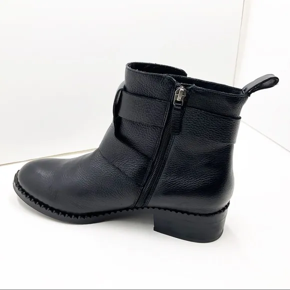 {Gentle Souls} Leighton Moto Pebble Leather Boots