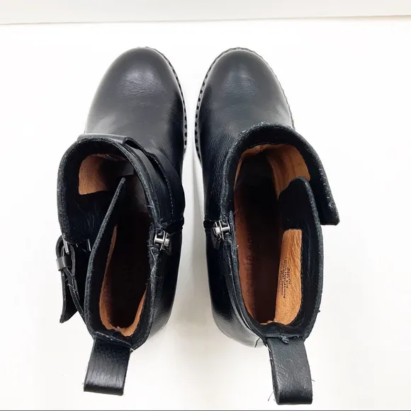 {Gentle Souls} Leighton Moto Pebble Leather Boots
