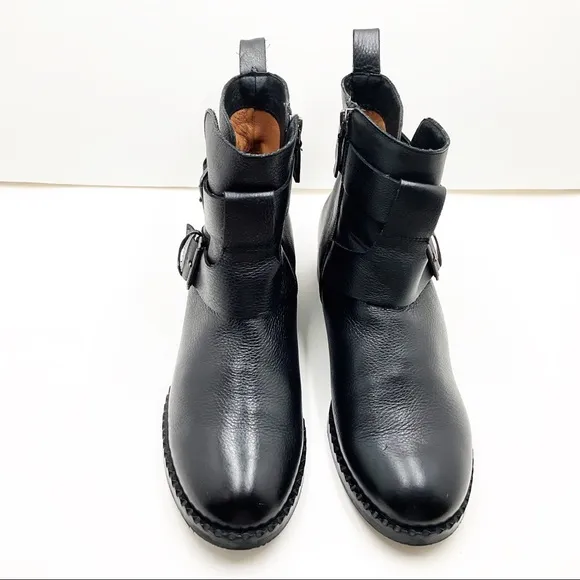 {Gentle Souls} Leighton Moto Pebble Leather Boots