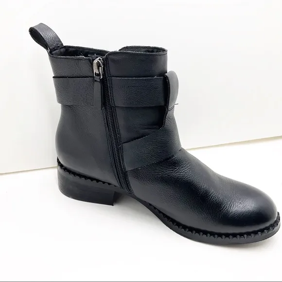 {Gentle Souls} Leighton Moto Pebble Leather Boots