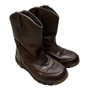 Georgia Boot Big Kids 7 Inch Pull On Brown Boots Size 3.5