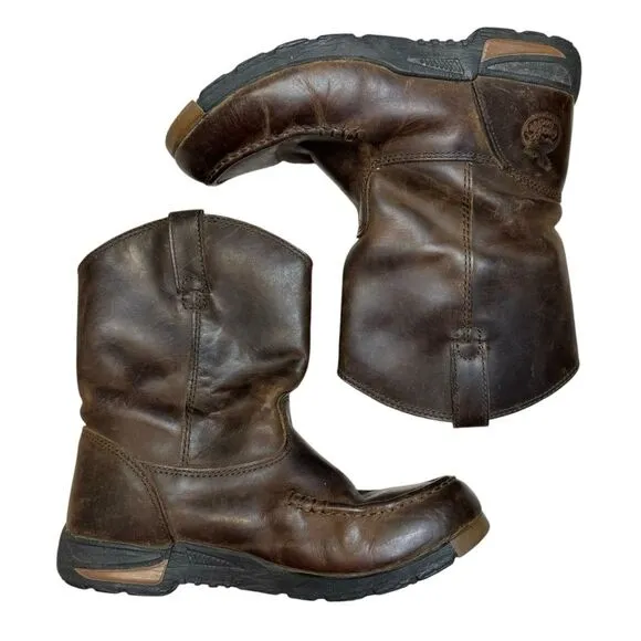 Georgia Boot Big Kids 7 Inch Pull On Brown Boots Size 3.5