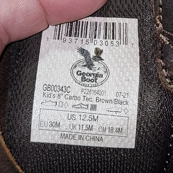 Georgia Boot Kids Size 12.5 Brown Cowboy Boots