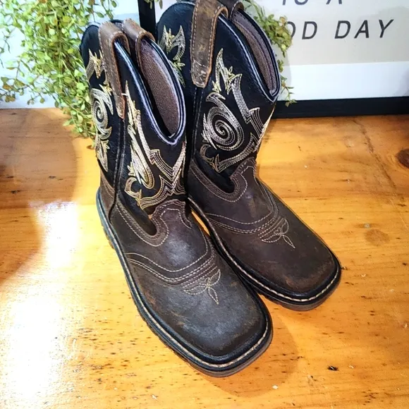 Georgia Boot Kids Size 12.5 Brown Cowboy Boots