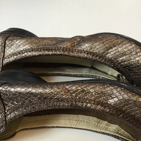 Geox Metallic Brown Pattern Flats with Bow