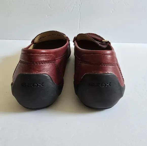 Geox Respira Leather Burgundy Loafers Size 39