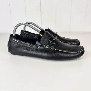 G.H. BASS &amp; Co Driving Loafers Wheldon Bit Mens 8.5 Black Leather Moccasin