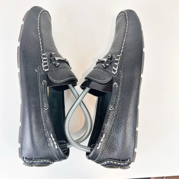 G.H. BASS &amp; Co Driving Loafers Wheldon Bit Mens 8.5 Black Leather Moccasin