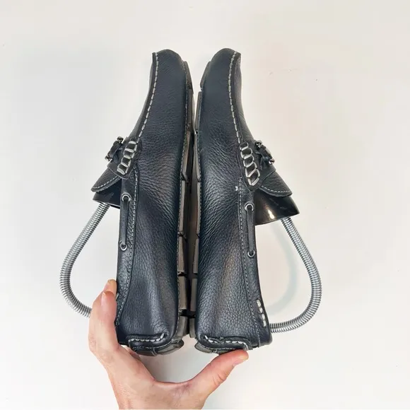 G.H. BASS &amp; Co Driving Loafers Wheldon Bit Mens 8.5 Black Leather Moccasin