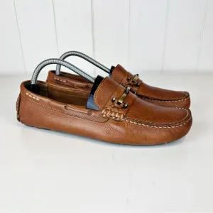 G.H. BASS &amp; Co Driving Loafers Wheldon Bit Mens 8.5 Brown Tan Leather Moccasin