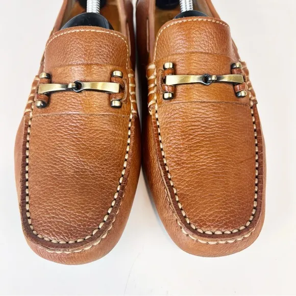 G.H. BASS &amp; Co Driving Loafers Wheldon Bit Mens 8.5 Brown Tan Leather Moccasin