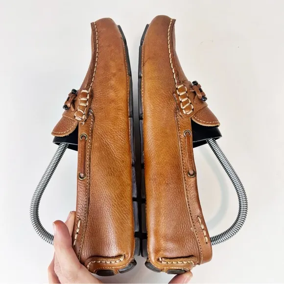 G.H. BASS &amp; Co Driving Loafers Wheldon Bit Mens 8.5 Brown Tan Leather Moccasin