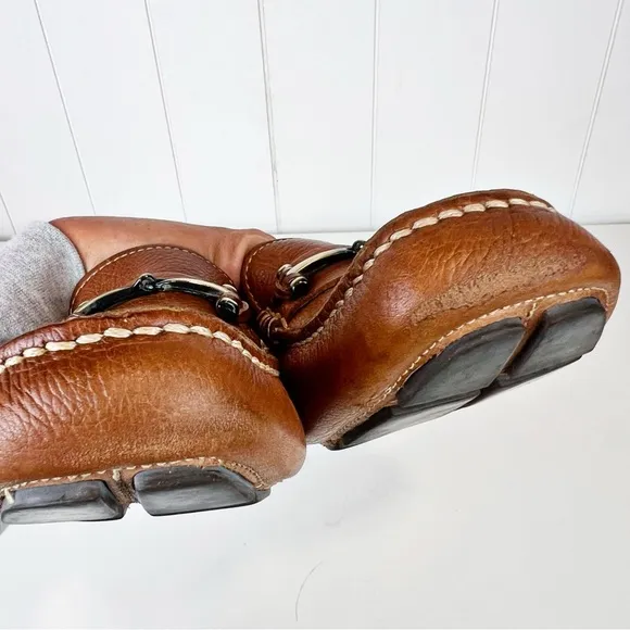 G.H. BASS &amp; Co Driving Loafers Wheldon Bit Mens 8.5 Brown Tan Leather Moccasin