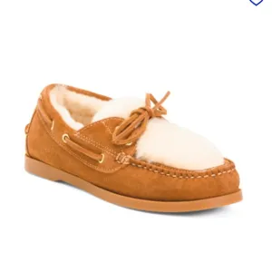 GH Bass Originals Hampton Shearling Loafers Tan &amp; Cream Women’s Size 6.5 Weejuns