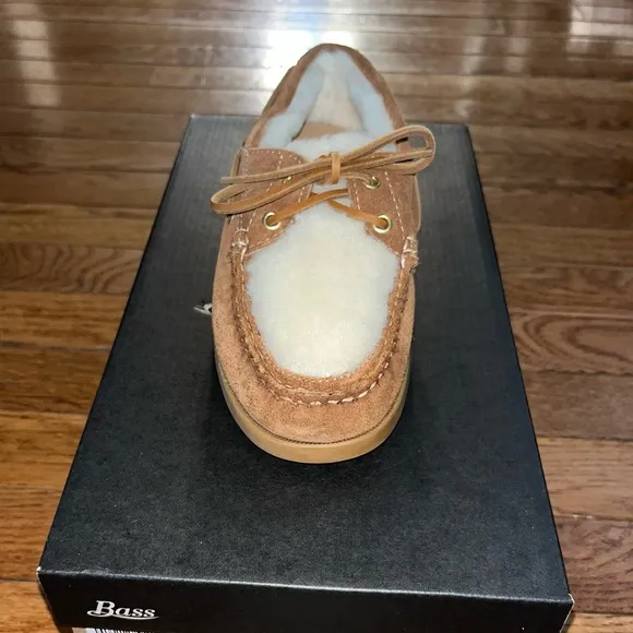GH Bass Originals Hampton Shearling Loafers Tan &amp; Cream Women’s Size 6.5 Weejuns