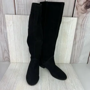 GIANNI BINI Love-It Pull-On Over-the-Knee Black Suede Leather Boots Size US 5.8