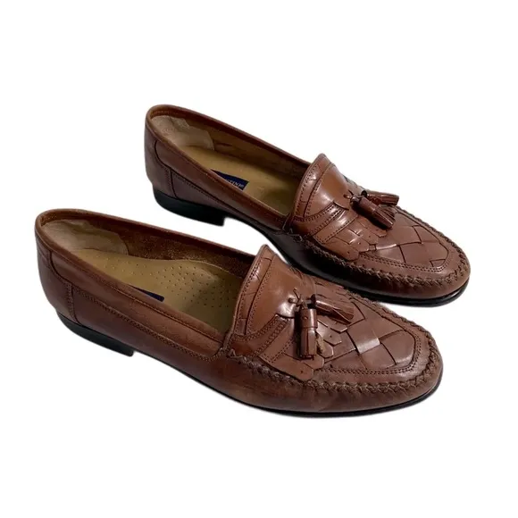 Giorgio Brutini Brown Loafers Tassels Moccasin Flat Dresses Casual Shoes 12 D