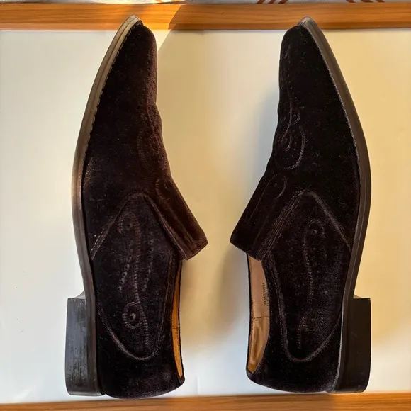 Giorgio Brutini Men’s Loafers Size 13 Brown Suede Leather Embroidered 159152