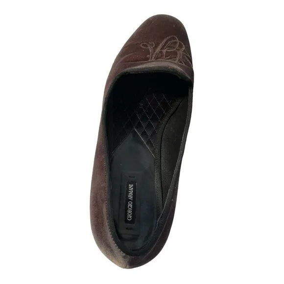 GIORGIO ARMANI Women’s Velvet Grosgrain Trim Loafers Size 9  /IT 39