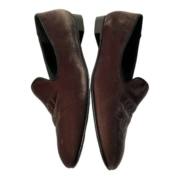 GIORGIO ARMANI Women’s Velvet Grosgrain Trim Loafers Size 9  /IT 39
